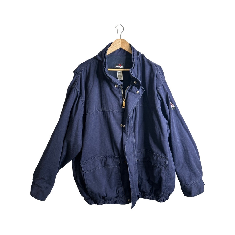 Bulwark FR‎ Men's Heavyweight FR Insulated Bomber Jacket Navy Blue 3XL